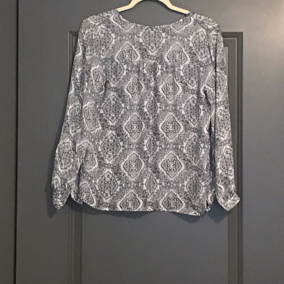 Joie Navy & White Silk Blouse - Picture 2 of 5